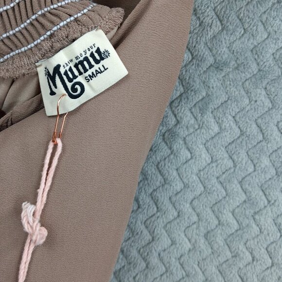 NEW SHOW ME YOUR MUMU June Maxi Dress Small Dune Chiffon Ruffle Straps Bridesmai - Picture 9 of 10